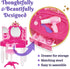 PREXTEX Kids Makeup Table with Mirror and Chair, Princess Play Set with Light and Musical Sound Effects
