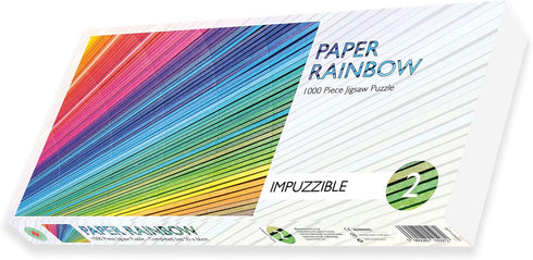 Impuzzibles Paper Rainbow - 1000 Piece Hardest Jigsaw Puzzle, 66 X 50cm Colourful Gradient for Adults