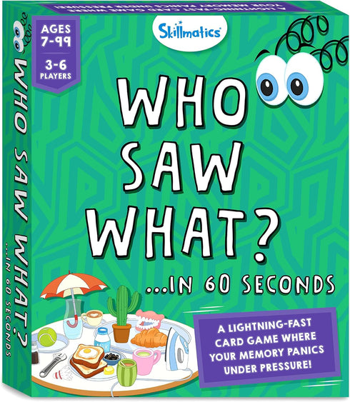 Skillmatics Board & Card Game Who Saw What? in 60 Seconds, Memory