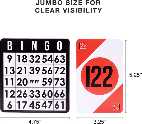 Set 1000 100 Set Royal Bingo Supplies Bingo Game for Adults, Seniors, and Family - Chips, Cards, Jumbo Deck of Calling