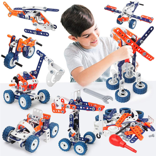 Building Toys for Boys Age 6-12, 152PCS Erector Set, 12 in 1 STEM Engineering Toys for Ages 7-12