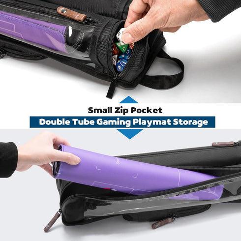 2pcs W14x L24 Rexmica Playmat Tube Case for Playmat, Gaming Playmat Tube Case with Dice Holder Fit for TCG/MTG Playmat