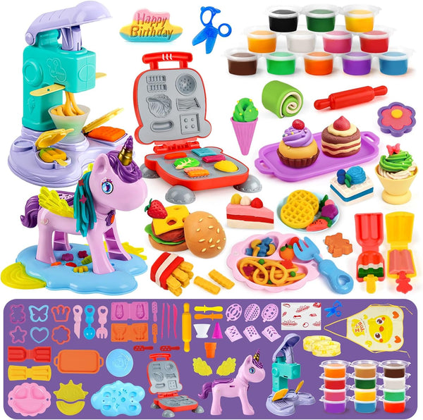 Aprilwolf 60 PCS 3 in 1 Dough Sets for Kids Ages 3-4-8,