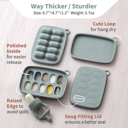 Set, 4 SAMiGO Baby Food Fruit Feeder and Breastmilk Popsicle Mold Silicone Fruit Teether, Food Feeder Pacifier