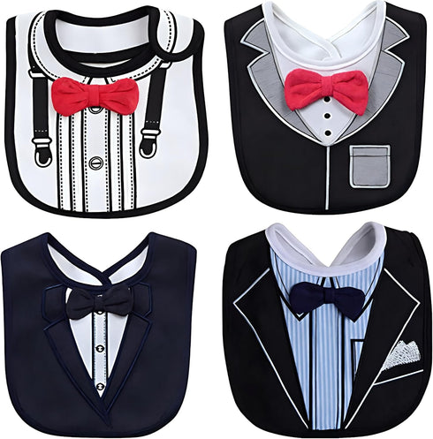 FANCYBIBS Baby Toddler Infant Boys Girls Drool Drooling Bibs Bowtie Tuxedo Bow Neck