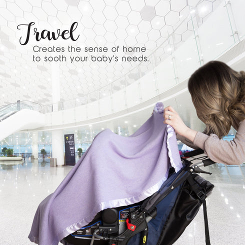 34 47 inches Bamboo Rayon Soft Purple Toddler Security Blanket - Thermal Lavender Baby Blanket with Satin Edging