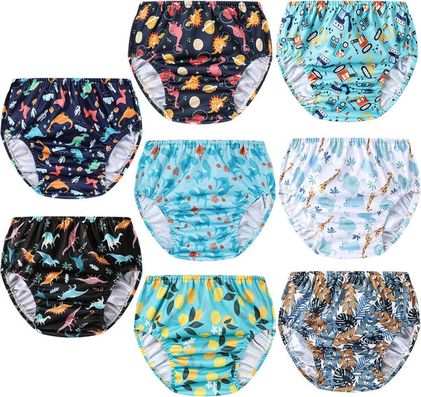 8 Packs Reusable Plastic Underwear Covers for Potty Training and Waterproof Diaper
