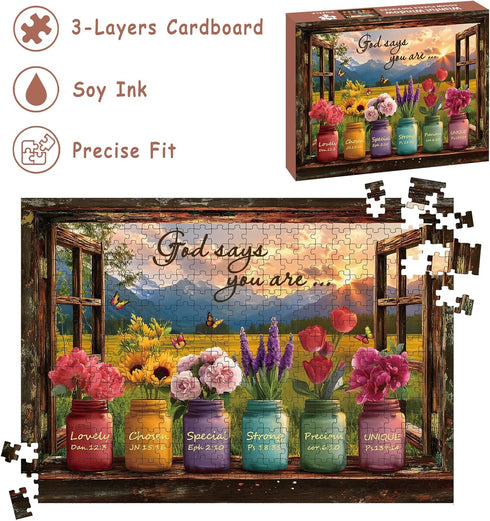 STYISHANG 500 20.47x14.96 Inches, 1:1 Puzzles for Adults Pieces, Christian Bible Jigsaw Puzzles - Wishful Window