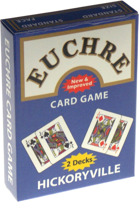 Set 4 (9-Ace) Counter 2 2 Hickoryville Euchre Card Game Pre-Stripped Decks with Blank Cards Red & Blue Decks Classic