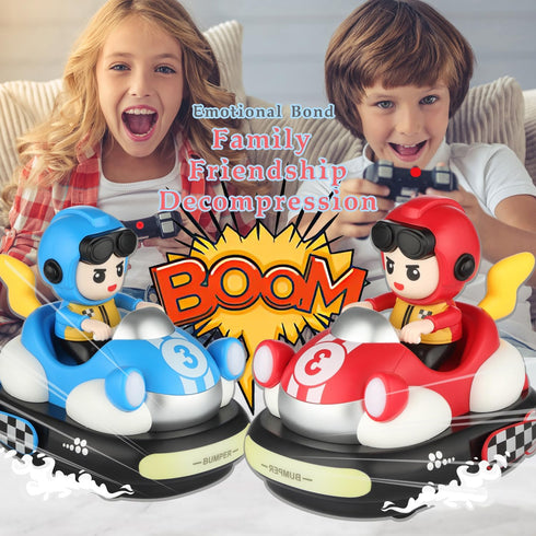 TAGGIVAN (2 Set) 2-Player 38, Remote Control Bumper Cars Toy Cars Rechargeable RC Ejector Vehicles with Music & Lights