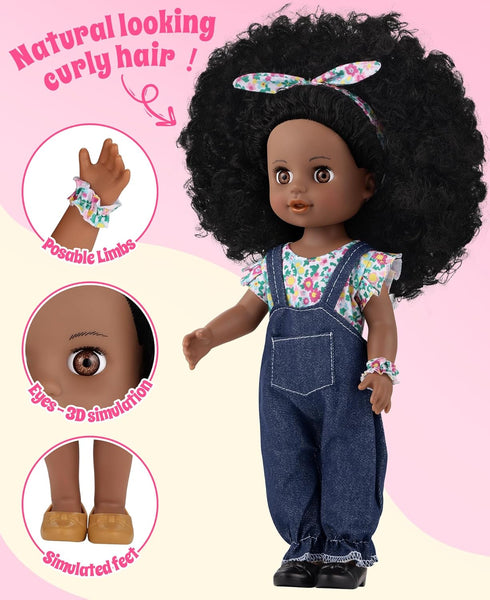 14" Set 2 3 4 5 6 GAGAKU Black Doll for Girls, Black Baby Dolls for Toddlers Kids Years Old, Black Girl Baby Doll