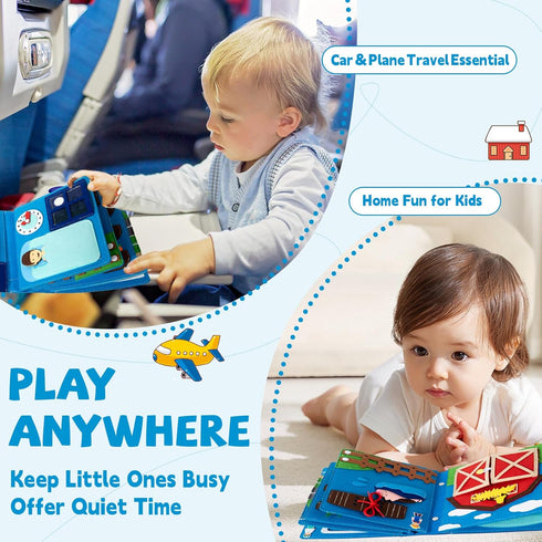 3-5, (4 My First Busy Book for Toddlers Montessori Quiet Book with Life Skills Activities, Sensory Activity Book