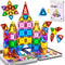 52PCS Mini Magnetic Tiles for Toddlers,Travel Magnetictile with Iron Case for Kids,Magnet