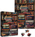 Larkipuzz Vintage Library Bookshelf Jigsaw Puzzle 1000 Piece for Adult, Funny Books Challenging
