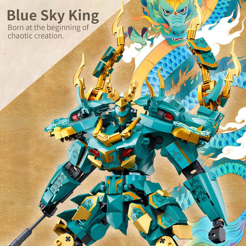 CSNRHG Set 8+ 704 Green Dargon Samurai mech Robot with Long Spear Model Building Blocks Toy Mythical Birthday for Age