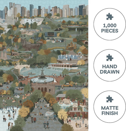 Theo's Puzzles Beautiful Central Park, New York City, 1000 Piece Puzzle for Adults with Stunning Visual Appeal