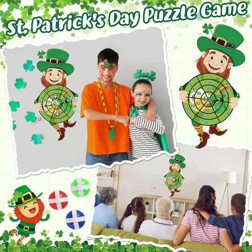 Seenelling Set 23.6 31.5in 6 St Patricks Day Games Large x Dart Board Games with Sticky Balls Irish Party for Adults