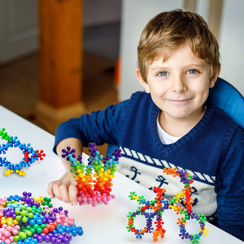 Clip Connect 100 Pieces, Diameter 1.5", Interlocking Solid Plastic Building Blocks Set for Early STEM Education