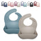 Goobie Baby Silicone Baby Bib with Food Catcher - Adjustable Waterproof Feeding Bib for