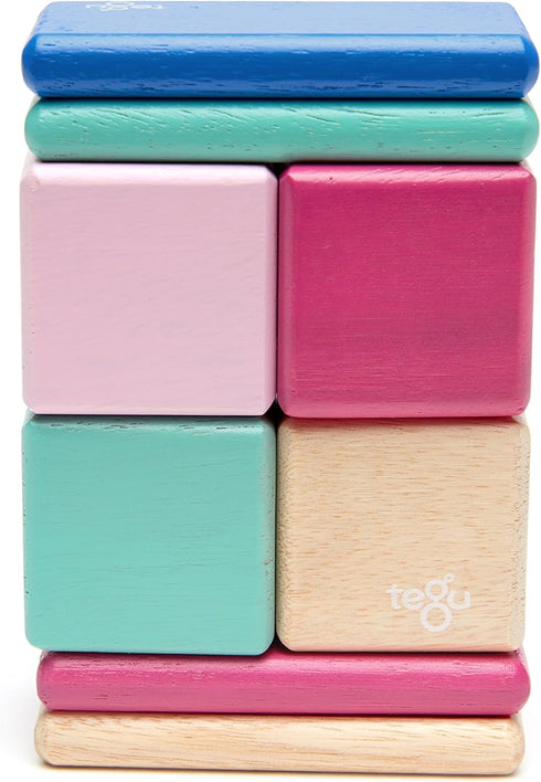 8 Piece Tegu Pocket Pouch Magnetic Wooden Block Set - Blossom