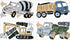 Set 4 Sweet Jojo Designs Construction Truck Large Peel and Stick Wall Decal Stickers Art Nursery Decor - of Sheets