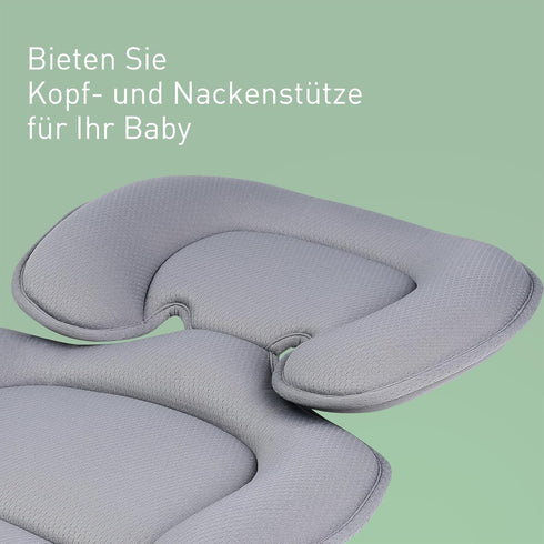 Infant Car Seat Insert Cushion Pad - Soft Head and Body Supports for Babies, Suitable for Car Seats and Strollers (Grey)