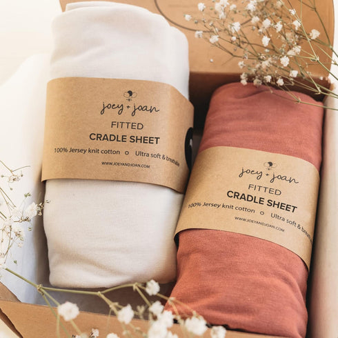 Cradle Sheets Fitted 18 x 36 Inch Snuggly Soft 100% Jersey Cotton
