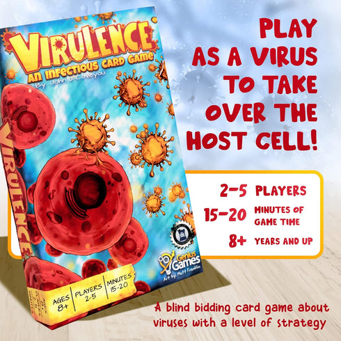 Virulence: an Virus-Themed Card Game | Biology Board Game for Kids, Teens, Adults, and Teachers | Fun & Engaging