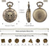 Mini DND Dice Set, 7pcs Polyhedral Metal D&D Dice with Steampunk Warlock Pocket Watch Shell Case, Bronze Gifts