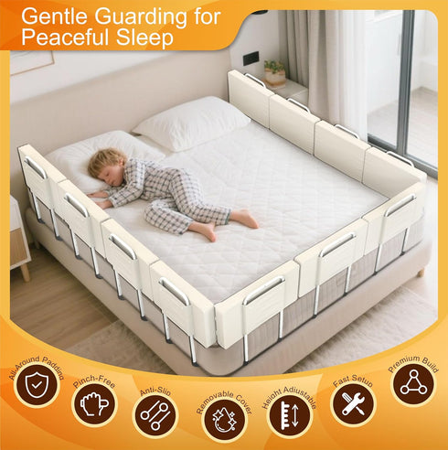 goodleben (1 Pack) Bed Rail for Toddlers, Adjustable Baby Bed Rail Guard for Twin and Full Size Beds, Bed Safety Rails
