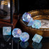UDIXI 7PCS Polyhedral Dice Set for Dungeons and Dragons, D&D with Glitter and Cyan Swirls (Purple Cyan)