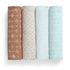 Delta Children 100% Cotton Muslin Baby Receiving Blankets, 47x47 Inches (Pack of 4), Neutral Boho