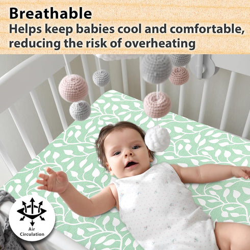 3-Pack 33x20x4 1721 2933 Bedside Sleeper Bassinet Sheets | GOTS Certified Organic Jersey Cotton, Ultra Soft