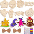 Max Fun 60PCS Halloween Crafts, Painting Wooden Slices Cutouts for Kids DIY Hanging Decorations