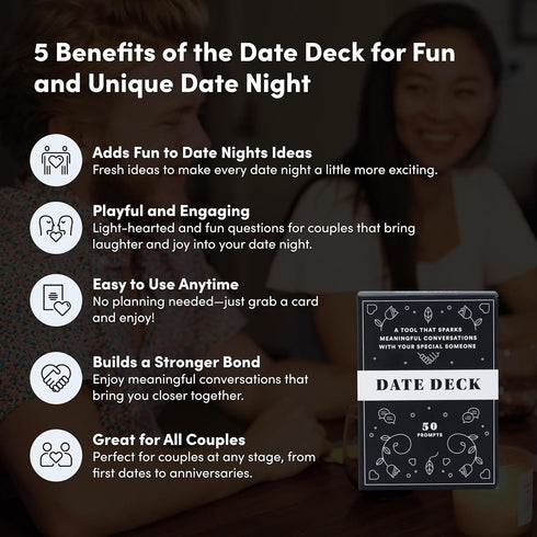 50 BestSelf Date Deck Conversation Cards Engaging for Couples - Fun and Thought-Provoking Date Night Game - Playing