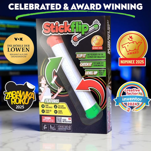 Stickflip Auto-Counting 10 8+ How Many Flips can You Throw? | Electronic Flip Challenge Game | Skill Toy for Kids