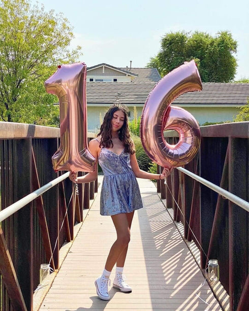 40 Inch Large Rose Gold Number 1 Balloon, Jumbo Mylar Foil Helium Balloons for Birthday Party Decorations