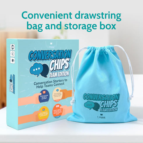 200 T MARIE Conversation Chips Team Building Game - Fun Ice Breaker Cards for Work - Conversation Starters and Team