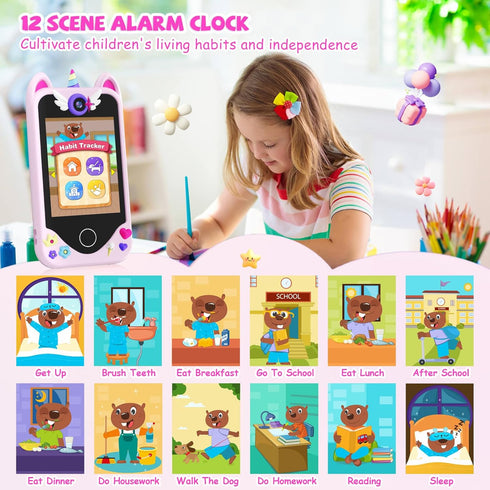 3 4 5 6 Mp3 32 Kids Smart Phone for Girls Gifts - Toddler Christmas Birthday Gift for Age Year Old, Kids Cell Phone Toy