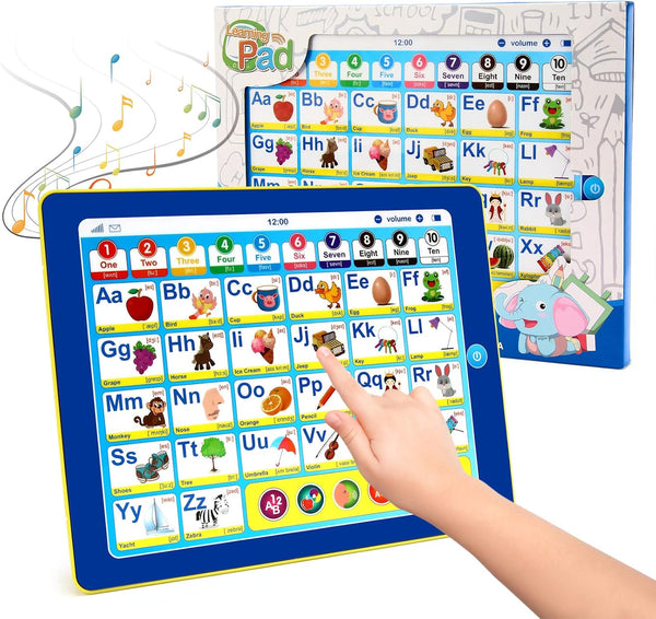 6-in-1 Kids Tablet with ABC/Words/Numbers/Color/Games/Music, Interactive Educational Toys for Age 3-5 Learning