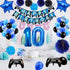 53 PCS 10th Birthday Decorations for Boys - Blue Video Game Party Supplies, Include Happy Birthday Banner, Number 10