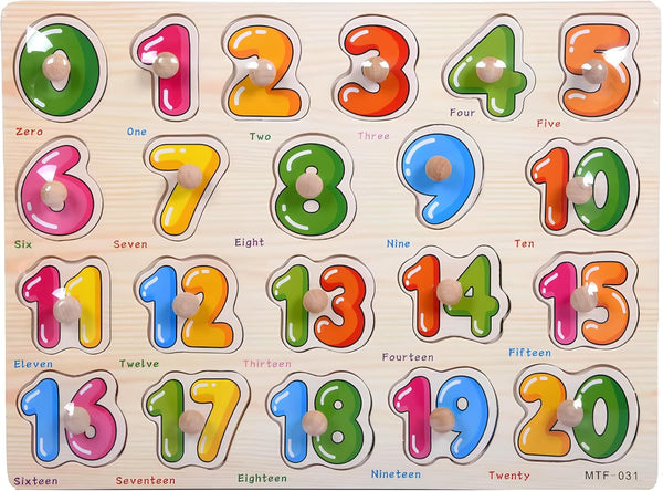 Generic Numbers Puzzle Wooden for Toddlers 3+ Years Old - Montessori Number Learning