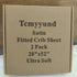 Tcmyyund Set 2 Pack 28x52 Satin Fitted Crib Sheet Ultra Soft Silk for Standard Crib and Toddler Mattress Protect