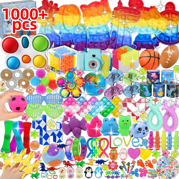 BILLFULL 1000 Pcs Party Favors for Kids, Fidget Toys Bulk, Birthday Gift Toys,