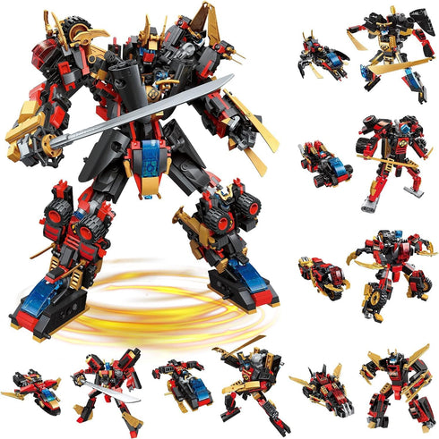 QLT QIAOLETONG 12 in 1 Transforming Mecha Robot Building Set - 542 PCS Compatible with Lego