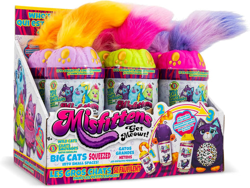 Misfittens Cats, Series 3 Wild Cats, 1 Count Collectible Plush, Stuffed Cat Plushie, Furry Surprise Toy for Kids