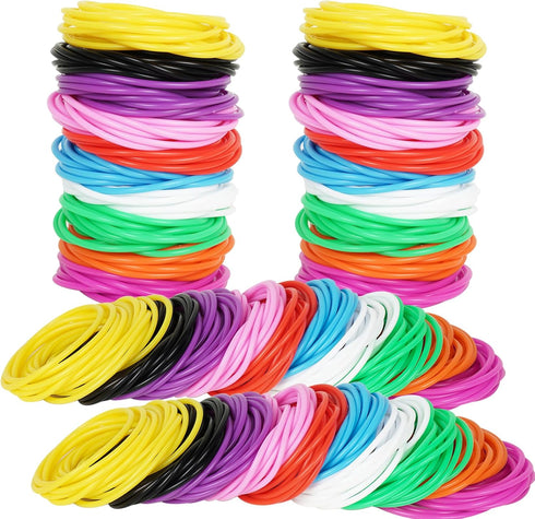LIANGYUNZE 60Pieces Silicone Jelly Bracelets Nonluminous Stretchy 80s Mixed Gummy Silicone Wristbands Hair