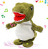 Easfan Talking Dinosaur Toy, Interactive Stuffed Animal that Repeats, Walking Singing Plush Toy (Green, 8’’)