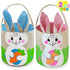 JOYIN 2 PCS Easter Bunny Burlap Basket Set Easter Eggs Hunt Basket