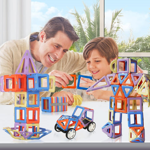 3+ Set 120PCS, MAGBLOCK Magnetic Blocks Magnet Tiles Educational Toys for Year Old Boys and Girls Gifts Learning by